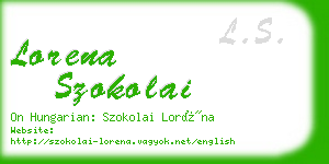 lorena szokolai business card
